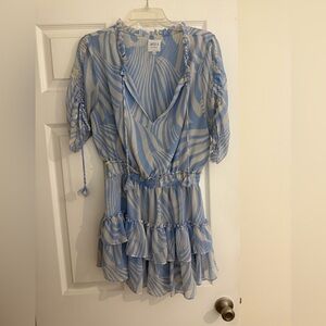 Blue and White Misa Los Angeles  Print Dress